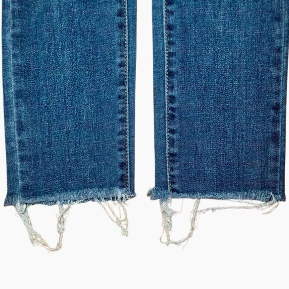 Levi’s 711 Distressed Skinny Jeans with Raw Hem in Blue Wash Women’s 26 - Picture 3 of 8